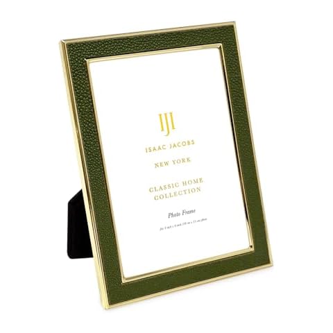 Isaac Jacobs Olive Green Leather Picture Frame Cover