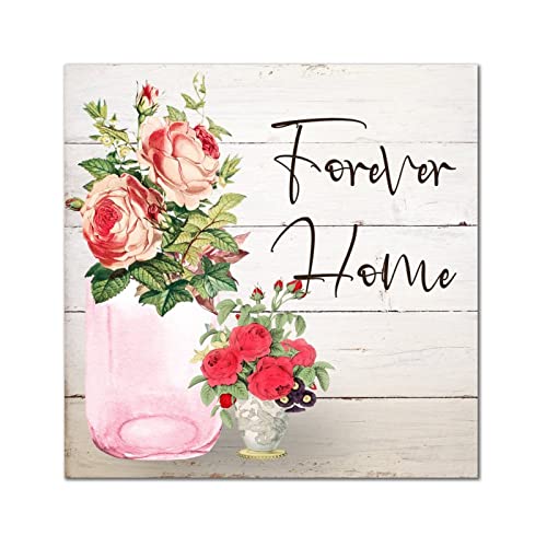 Plaque murale rose dans un vase pour une ambiance chaleureuse de salon