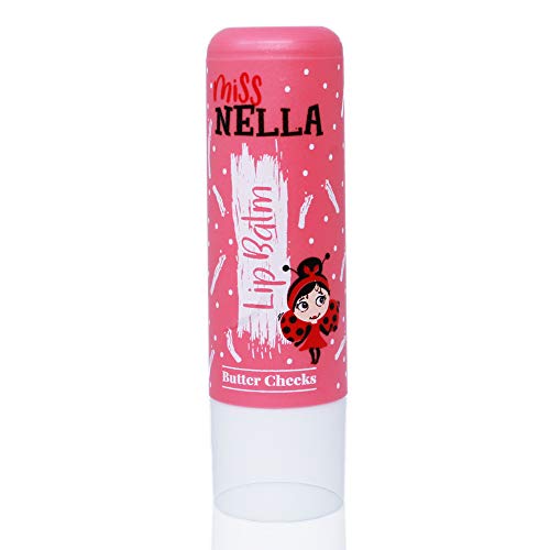 Miss Nella BUTTER CHEEKS, pink Hypoallergenic children Lip Balm, Non Toxic Make Up for kids, perfect for those with sensitive skin.
