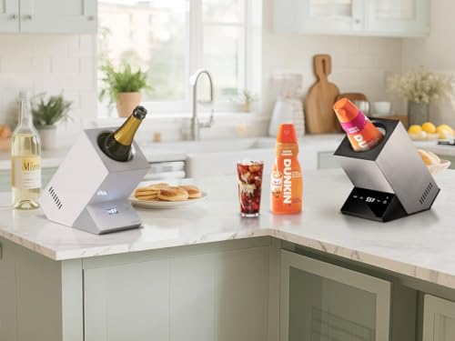 Cobalance 2-in-1 Smart Temp Chiller: Maintain Wine at 55°F & Coffee Creamer at 41°F, Perfect Cooler for Home, Cafes & Gifting