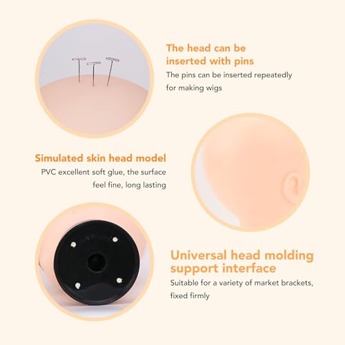 Cabeça de Manequim Careca, Cabeça de Manequim de Cosmetologia de PVC, Cabeça de Manequim Careca Maci