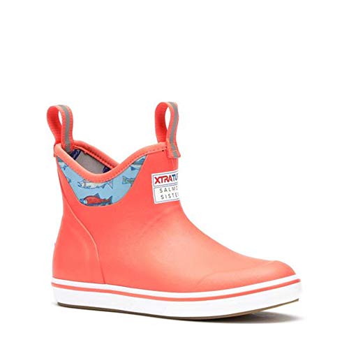 XTRATUF Women's Salmon Sisters 6 In Ankle Deck Boot Coral/Salmon (XWAB-307), 7