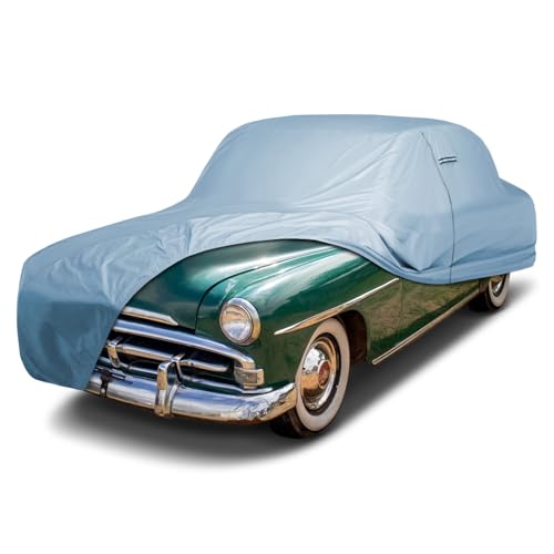 Image of iCarCover Premium Car Cover for 1951-1952 Plymouth Concord 2-Door Coupe, Sedan Heavy Duty Waterproof All-Weather Automobiles Custom Fit Indoor Outdoor UV Snow Protection Covers with Straps and Bag