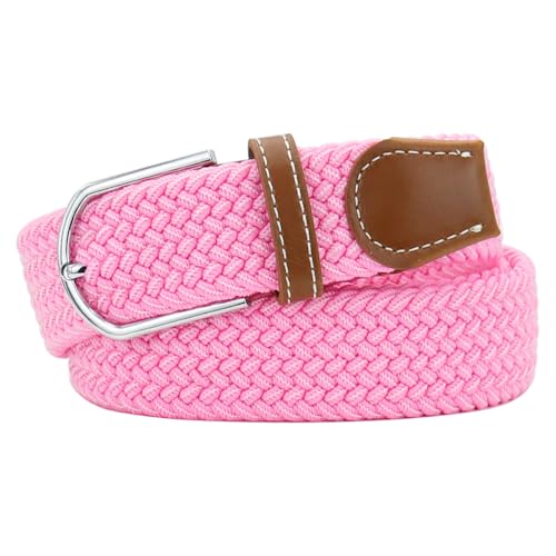 Image of Mixed Color Woven Stretch Braided Belts for Men and Women Fashion Elastic Belts