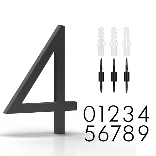 Mega Handles House Numbers for Outside Matte Black - Metal Numbers, 5-Inch