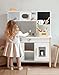 ROBOTIME Play Kitchen for Kids, Wooden Kids Play Kitchen Playset with Cutting Toy Food Set, Toaster and Toddler Gardening Sets- Toddlers Play Kitchen Gifts for Boys and Girls Ages 3+