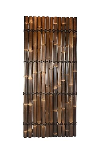 Paravent en bambou noir demi-rond 200 x 90 cm
