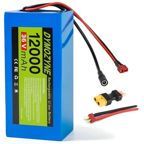DYMOZYNE 36V 12Ah Ebike Battery, Lithium Battery Pack with 30A BMS for 100W-2000W Electric Bike and...