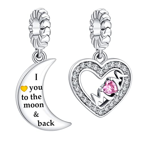 Image of Mothers Day Birthday Number Love Family Friendship Graduation Auntie Grandma Dad Mom Charms for Pandora Bracelets Necklaces, Gifts Women, for Anniversary Valentines Christmas