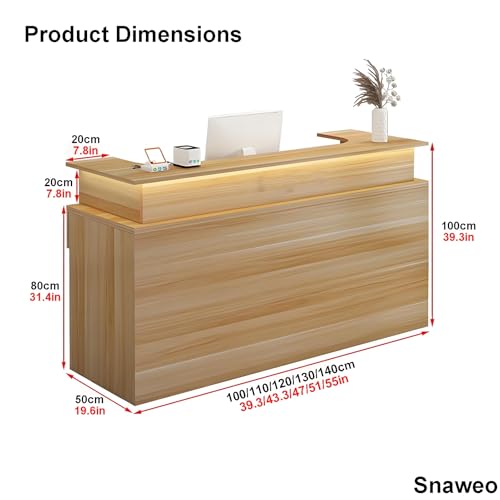 Banco di ricezione con serratura a LED per negozi di abbigliamento e computer, scrivania nera da 120 cm, design moderno ed elegante per piccoli spazi di lavoro