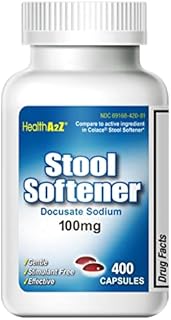 HealthA2Z® Stool Softener 400 Counts | Docusate Sodium 100mg | Red & White | Dependable, Gentle Constipation Relief