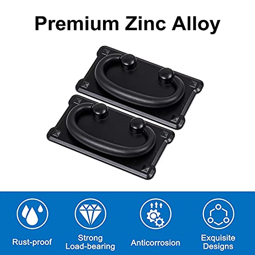 Manija de tirón INCREWAY para muebles, 2 paquetes de manijas de anillo de 3 pulgadas con tornillos, manijas planas antiguas para cajones y armarios de cocina, color negro miniatura 3