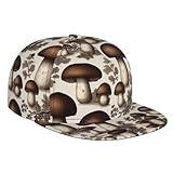 Gorra de béisbol de ala plana con estampado de boletus de la Selva Negra, tamaño ajustable, para senderismo al aire libre y camping, a prueba de viento, casual