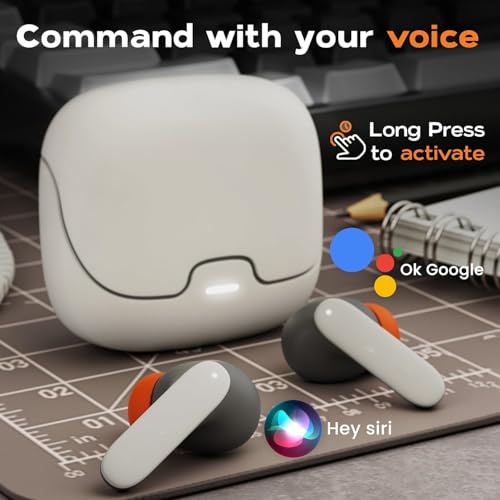 Image of iFAST True Wireless Stereo in Ear Earbuds with Quad Mic ENC | Low Latency Gaming | Type-C Fast Charging | 100 Hours Long Playtime Charging Case | Bluetooth 5.3 Earbuds TWS[ Ivory ]