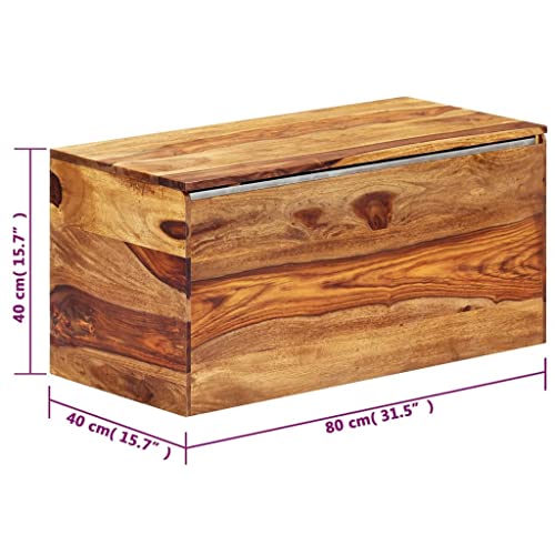 vidaXL Sheesham-Holz Massiv Aufbewahrungstruhe Spielzeugkiste Spielzeugbox Holzkiste Truhe Sitztruhe Schatztruhe Palisander 80x40x40cm