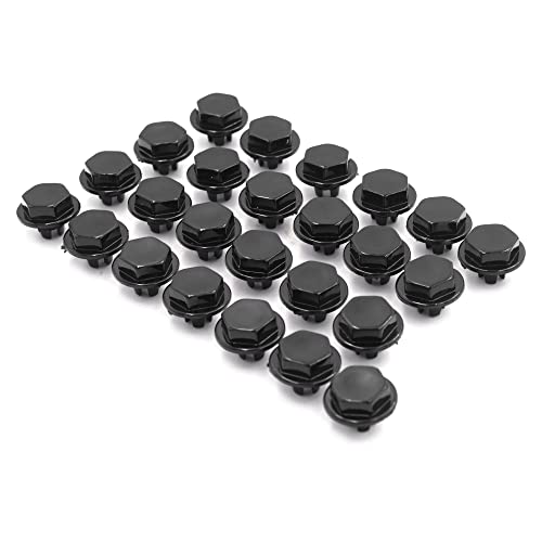 RTRHINOTUNING 50pcs 7.6mm(0.3in) Wheel Decorative Nail Universal Rim Lip Rivets Black Nut Replacement