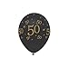 Produktbild Creative Party Age 70 All Round Print Latex Ballon, Schwarz/Gold Perlglanz