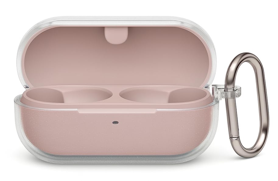 Clear TPU Protective Case Cover for Sony WF-C710N | WF-C710NSA Earbuds with Heavy Duty Carabiner (Transparent)