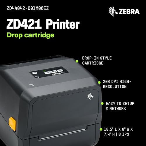 Image of Zebra ZD421 Thermal Transfer Shipping Label Printer | 4x6 | No Ink Required