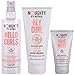 Noughty Hello Curls Primer, Hey Curl Curl Scrunching Jelly & Wave Hello Curl Taming Cream 3 Full Size Products, Wavy Hair, Curly Hair