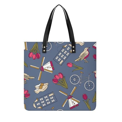 Sac à main shopper Ville Romantique grand tote bag pour voyage et épaule