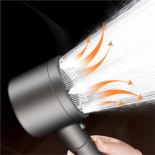 Pommeau de douche haute pression Lar gris à 5 jets réglables - 8