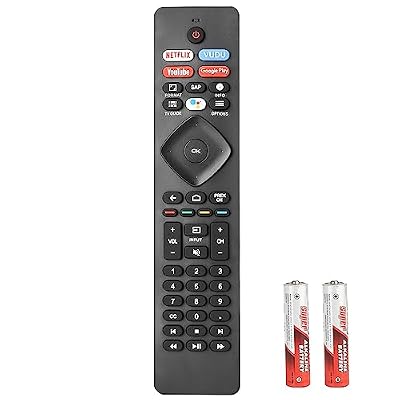 NH800UP RF402A-V14 BT800 IR Remote Control Compatible with Philips Android 4K Ultra HD Smart LED TV Replacement Controller with Netflix Vudu YouTube with Batteries (No Voice Function)