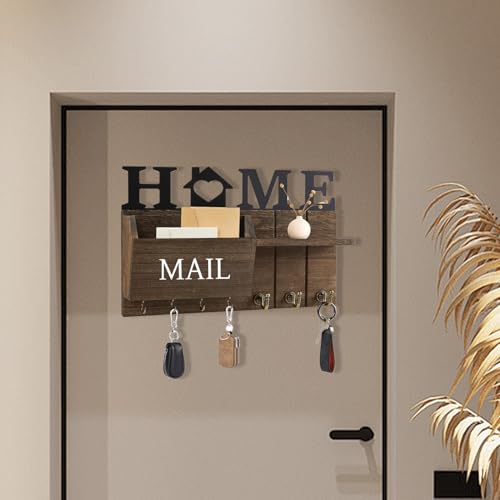 Soporte de correo y llaves para pared en madera noble de diseño 5