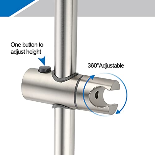 Bangpu Brushed Nickel Shower Slide Bar, Bathroom Shower Slide Bar With Adjustable Handheld Shower Holder, Stainless Steel Slide Slide Bar Wall Mount #TOP2