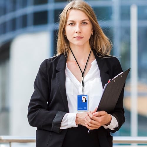 Longues sangles de cou noires pour badges d'identification au bureau