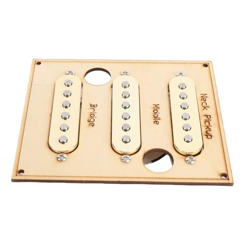 Jiawu アルニコ 5 シングルコイルピックアップセットエレキギター用、ヴィンテージスタイル配線、クラフトギタリストに優しい取り付け、ABS プラスチック製 (金)