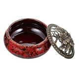 GRADENEVE Quemador de Incienso Cerámico Decorativo con Tapa de Aleación de Cobre Aromaterapia para Oficina y Hogar Soporte para Censer Diseño Duradero y Relajante para Mejorar y