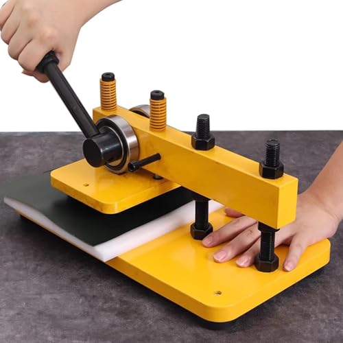 Generico Fustellatrice Manuale, Strumento Compatto per timbrare la Pelle, pressa da Taglio Multiuso per Artigianato in Pelle e progetti Fatti a Mano Fai-da-Te