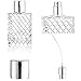 Lawei 6 Pack Refillable Spray Bottles Perfume Atomizer, 100ML 3.4oz Glass Empty Fine Mist Spray Bottle, Clear Portable Square Fragrance Dispenser Bottle with Sprayer for Travel, Silver