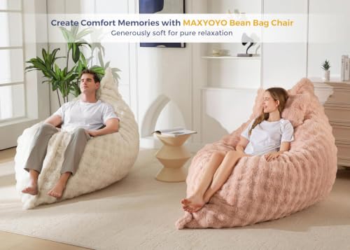 Image of MAXYOYO Giant Bean Bag Chair with Pillow, 3 in 1 Convertible Bean Bag Chair