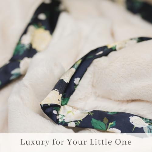 Image of SARANONI Receiving Blankets for Babies | Ultra-Soft Lush and Boutique Quality Baby Blanket | Satin Border Rose Blossom, Mini - 20 inch x 15 inch