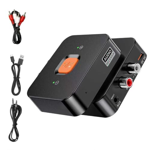 KZARYVEXIS Récepteur Bluetooth 6.0, Adaptateur Audio Bluetooth Entrée Panel AUX/RCA 3.5mm, Double Connexion pour 2 Téléphones, Compatible avec Téléphone,...