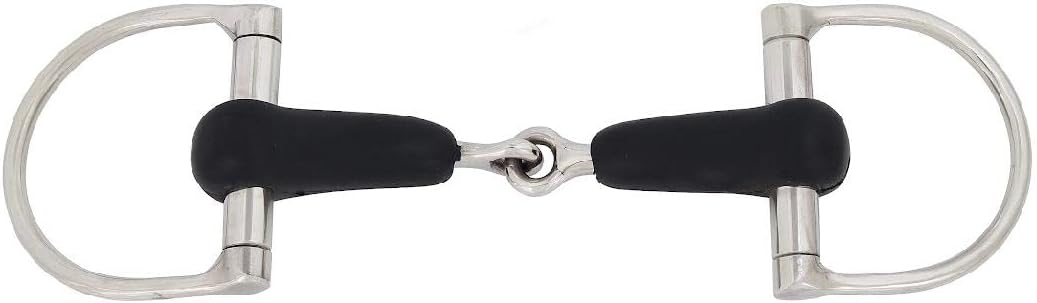 New Horse Rubber D Ring Bit Stainless Steel Snaffle Jointed Stainless Steel