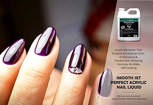 Smooth Acrylic Nail Liquid Monomer 32 Oz, Smooth Set Perfect By Cace... Flexible Non-Yellowing Formula, Does Not Contain Mma, Self-Leveling #TOP4
