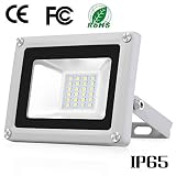  Luz De Inundación Led De 20W 6000K Brillante IP65 Luz De Seguridad Al Aire Libre a Prueba De Agua Para Pasillos, Garajes, Paisajes, Jardines, Parques Infantiles, Céspedes, Parques Infantiles, Techos