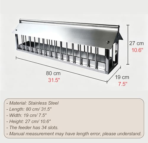 Comedero de codorniz Coturnix de metal y gran capacidad para aves 7