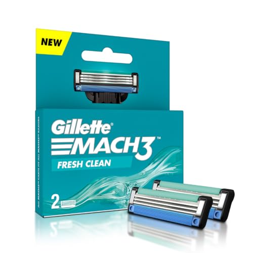 Image of Gillette Mach3 Men New Blade Razor - 1 Count & Mach 3 Manual Shaving Razor Blades - 2S Pack (Cartridge)