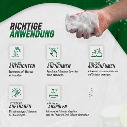 Universalstein grüner weißer Reinigungsstein Putzstein Reiniger Stein Größe I 650 g – Ansicht 4