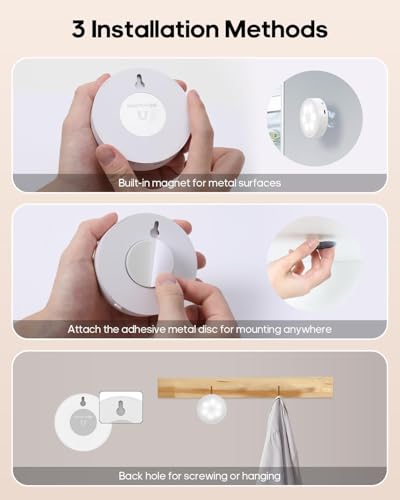 Image of Puck Lights with Remote, Rechargeable White&13 RGB Colors Tap Lights, 6Pack | Under Cabinet Lights with Dimmer and Timer, LED Stick on Lights for Shelf, Halloween, Christmas