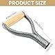 Schaufel D Griff, 32mm Innendurchmesser Metall Schaufel Ersatz Griff mit hölzernen Griff Spaten Schnee Schaufe-l Graben Raking Tools Schnee Schaufe-l für Graben Raking(Color:Sliver)