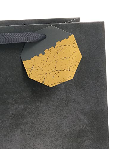 UK Greetings | Large Gift Bag for Him/Her/Friend | Party Bags for Presents | Birthdays/Weddings/Congratulations/Valentine's Day/Mother's Day | Black Design | 33 x 26.7 x 13.7 cm - Image 4