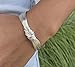 Handmade Sterling Silver Knot Cuff Bracelet, Tied White Silver Strings Minimalist Adjustable Cuff, Gift for Her