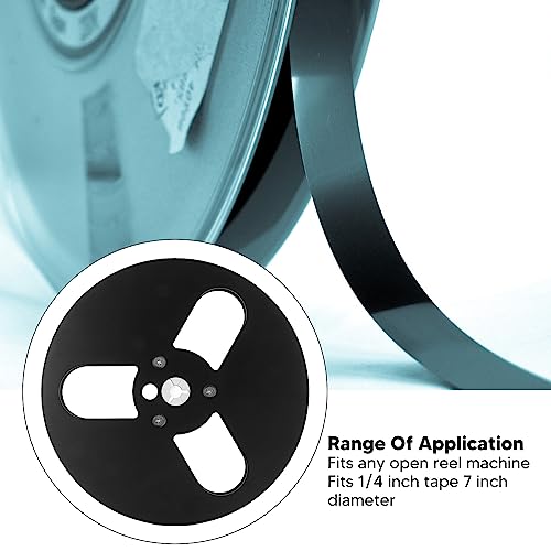 1/4 7 Zoll Leere Bandspule, 3 Löcher, Universeller Windwiderstand, Offene Rolle, Tonband Aufwickelspule, Offene Rolle, Tonband Aufwickelrolle für Aufnahmen für Nab (Schwarz)