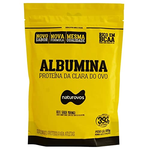 Albumina Refil Morango, Naturovos, 500g