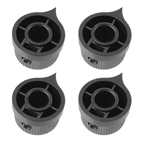 simhoa 4pcs Tapas de Perillas de Plástico Negras para Accesorio de Amplificador de Pedal Guitarra